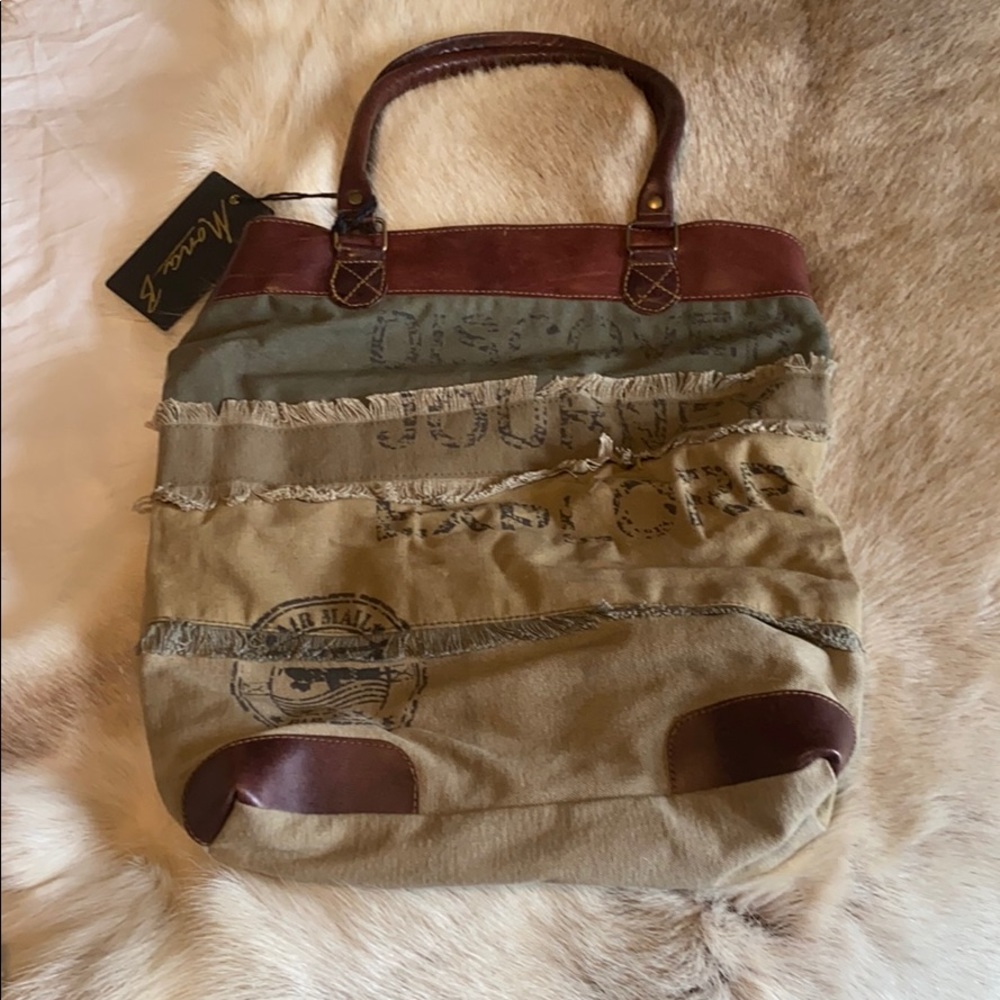NWT Mona B Upcycled Canvas Tote